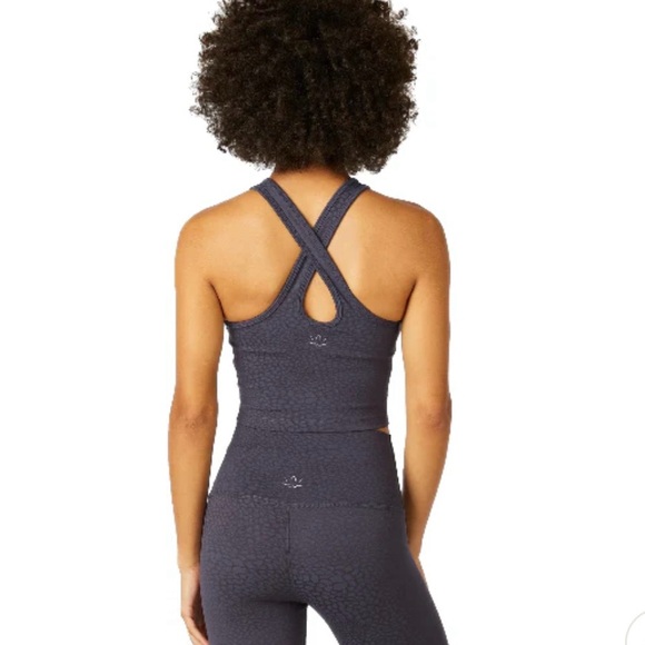 Beyond Yoga Set, Feline Jacquard High Waisted Midi Legging & Cropped Tank - Picture 2 of 16